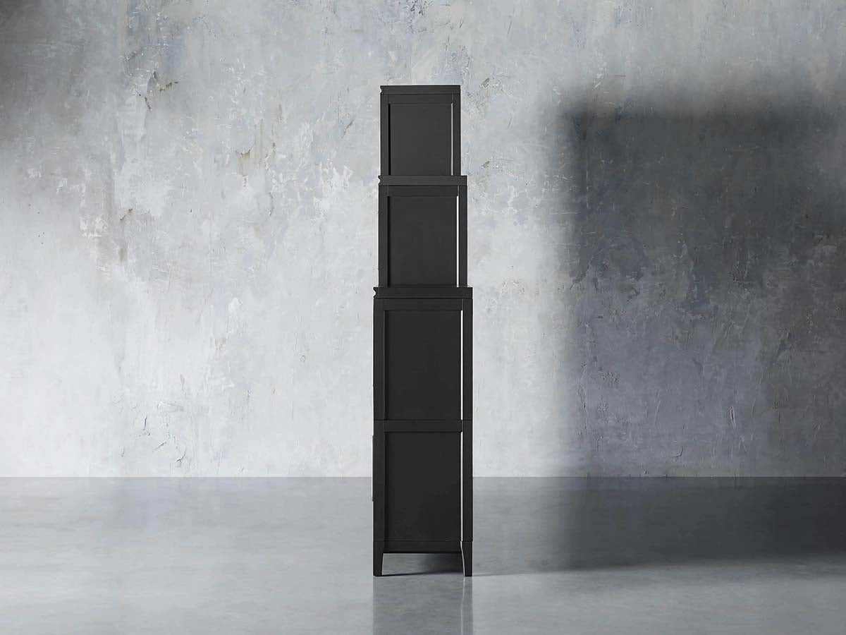 Rowan Modular Wall Unit Storage Tall Display Cabinet Wood Bookcase with Glass Door