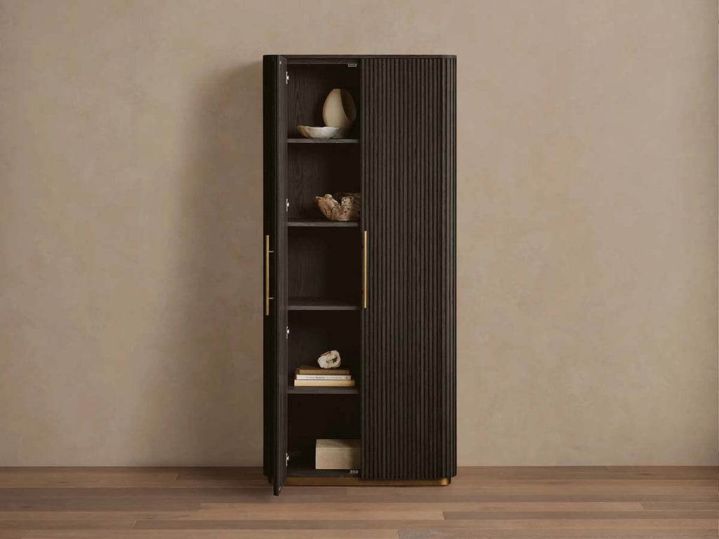 Finnley Wood Tall Cabinet Living Room Country Storage Cabinet with Doors