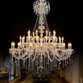 59X75 Inch 3 Tiers Candle Style Crystal Chandelier 45 Lights Big Chandelier for Living Room