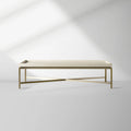 Malone Leather Top Coffee Table Modern Cocktail Table Living Room Center Tea Table with Steel Base