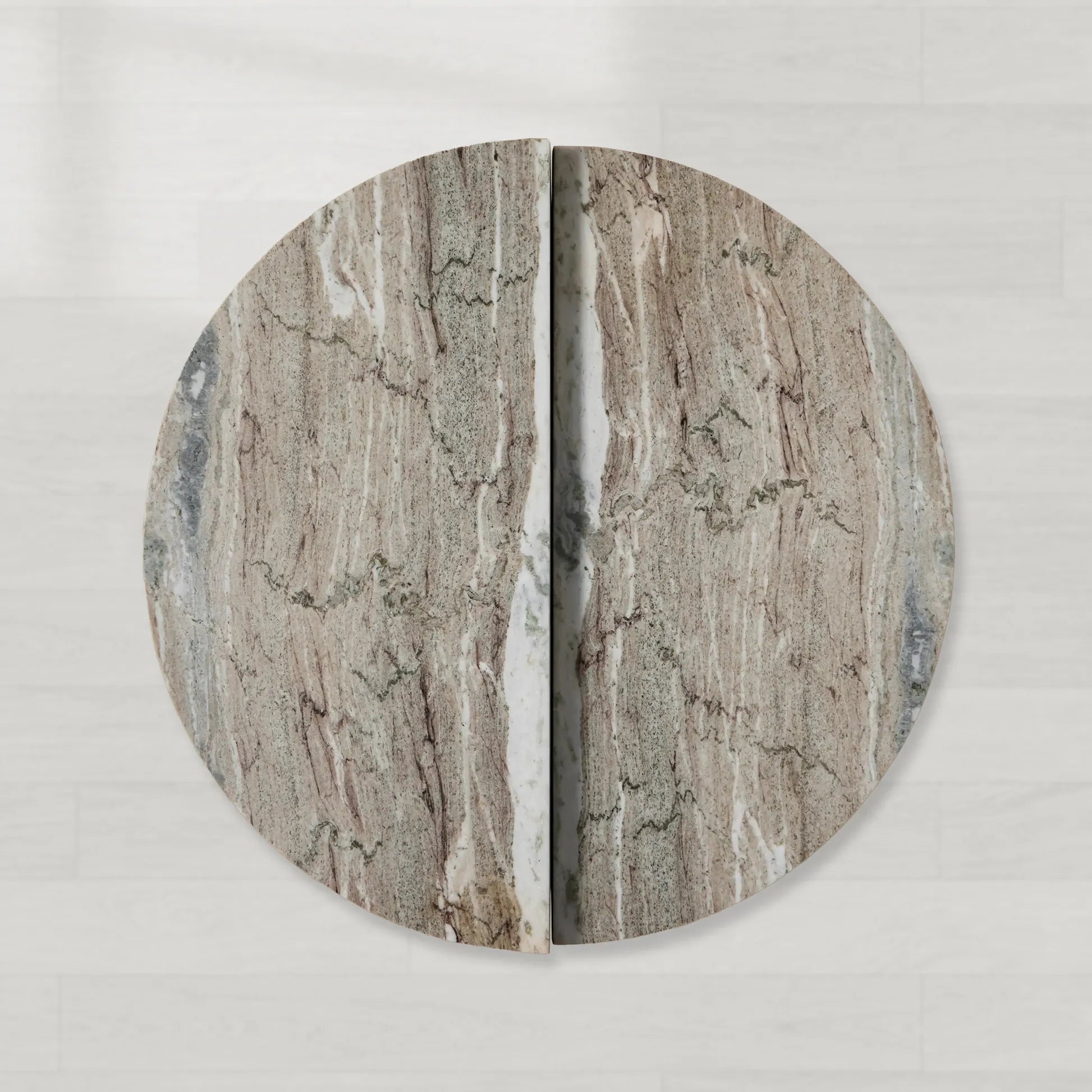 Riggs Modular Marble Circular Coffee Table Natural Stone Cocktail Table Sofa Center Tea Table