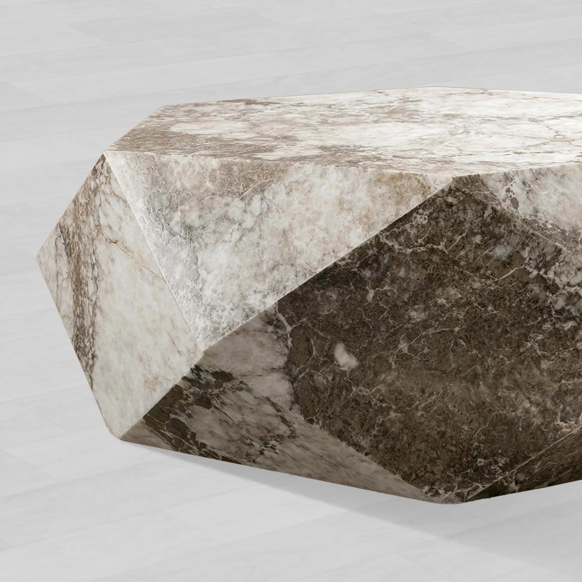Lysa Natural Onyx Coffee Table Unique Wood Frame Cocktail Table Living Room Center Geometric Tea Table