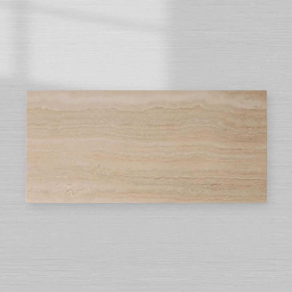 Ilaria Light Travertine Coffee Table Italian Stone Pedestal Center Tea Table Living Room Cocktail Table