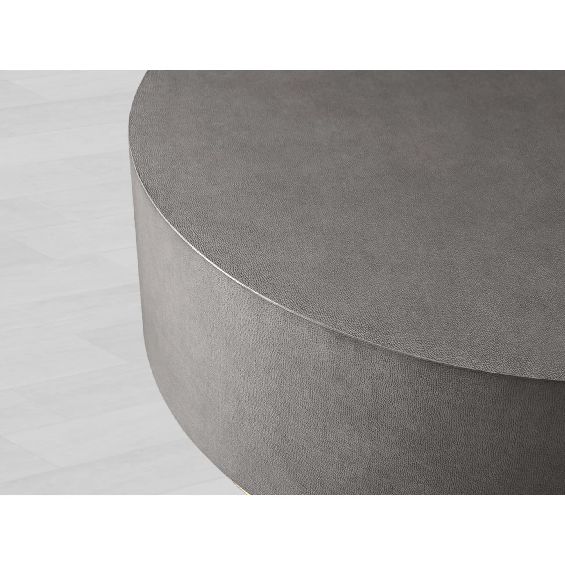 Malone Round Plinth Coffee Table Leather Cocktail Table Modern Living Room Center Tea Table