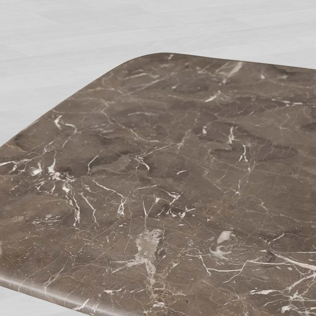 Saint Germain Marble Top Coffee Table Living Room Cocktail Table Clement Wood Base Center Tea Table