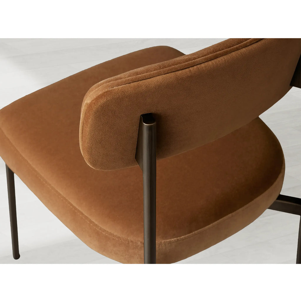 Billie Performance Fabric Dining Chair Modern Antiqued Iron Frame Living Room Chairs