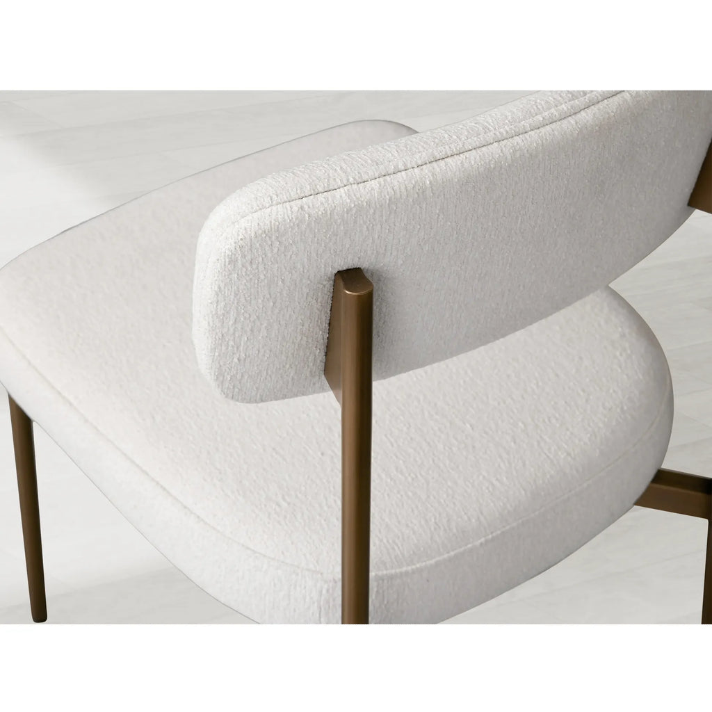 Billie Performance Fabric Dining Chair Modern Antiqued Iron Frame Living Room Chairs
