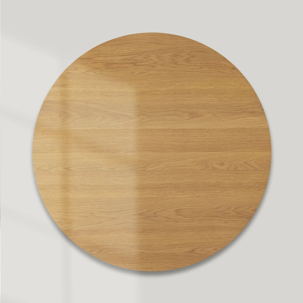 Finnley Round Wood Coffee Table Modern Sofa Center Tea Table with Reeded Detailing