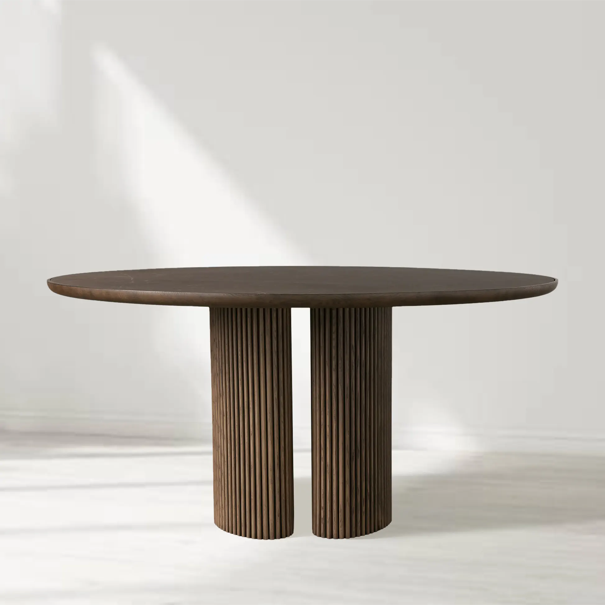 Astor Round Marble Top Dining Table With Oak Wood Base