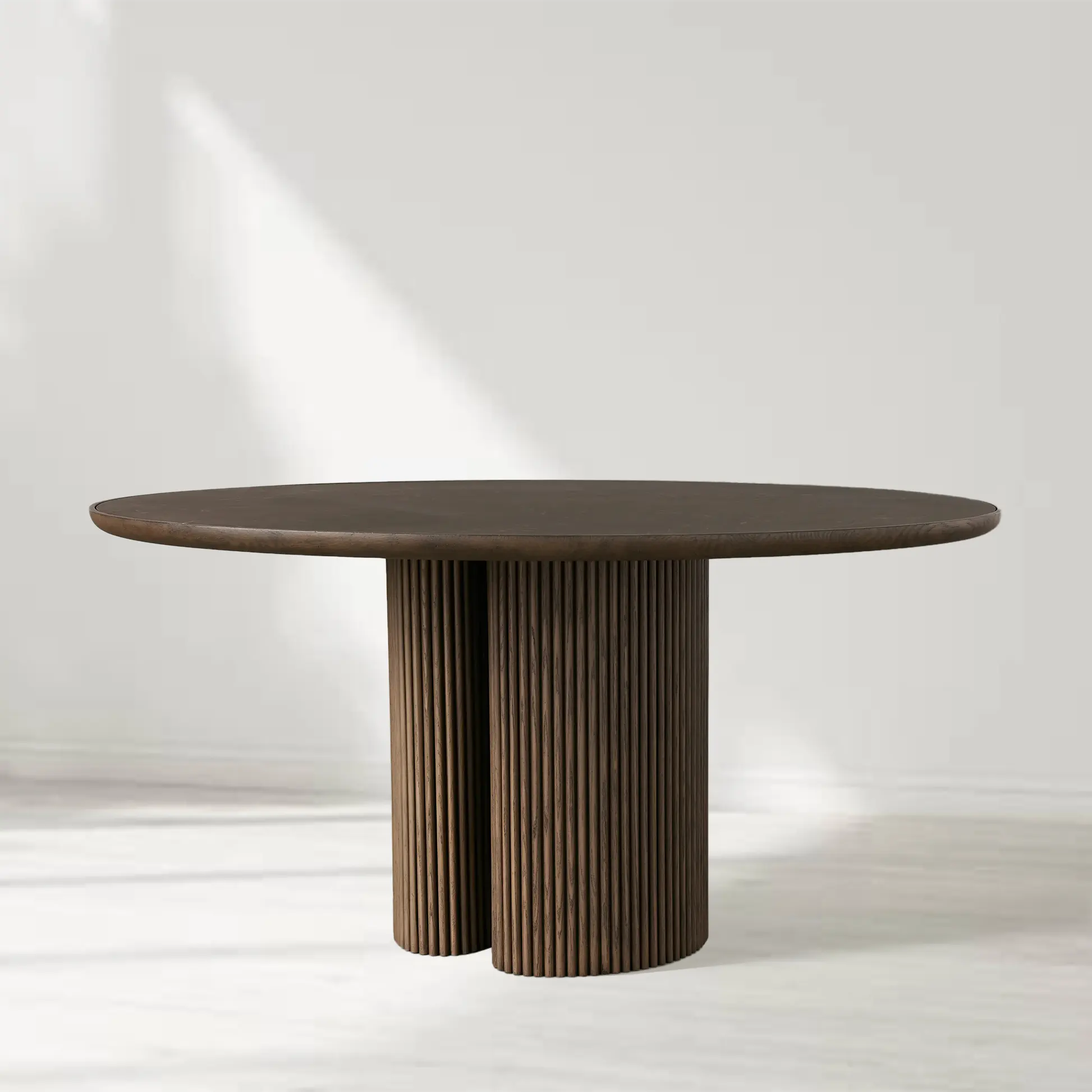 Astor Round Marble Top Dining Table With Oak Wood Base