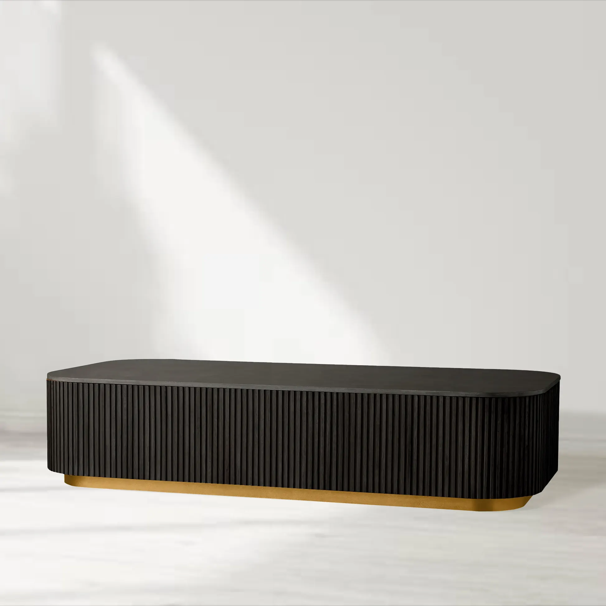 Finnley Solid Wood Coffee Table Stone Top Sofa Center Tea Table