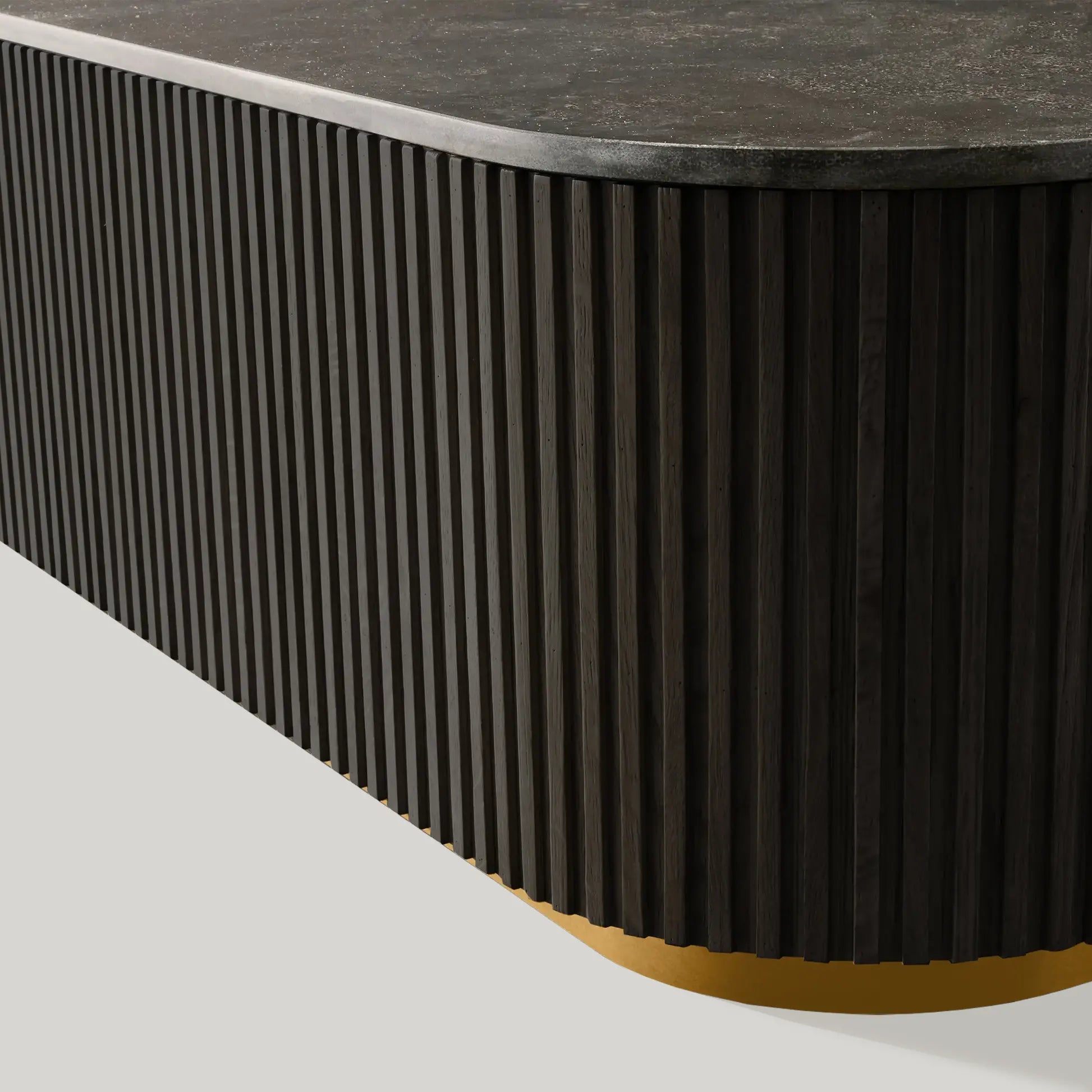 Finnley Solid Wood Coffee Table Stone Top Sofa Center Tea Table