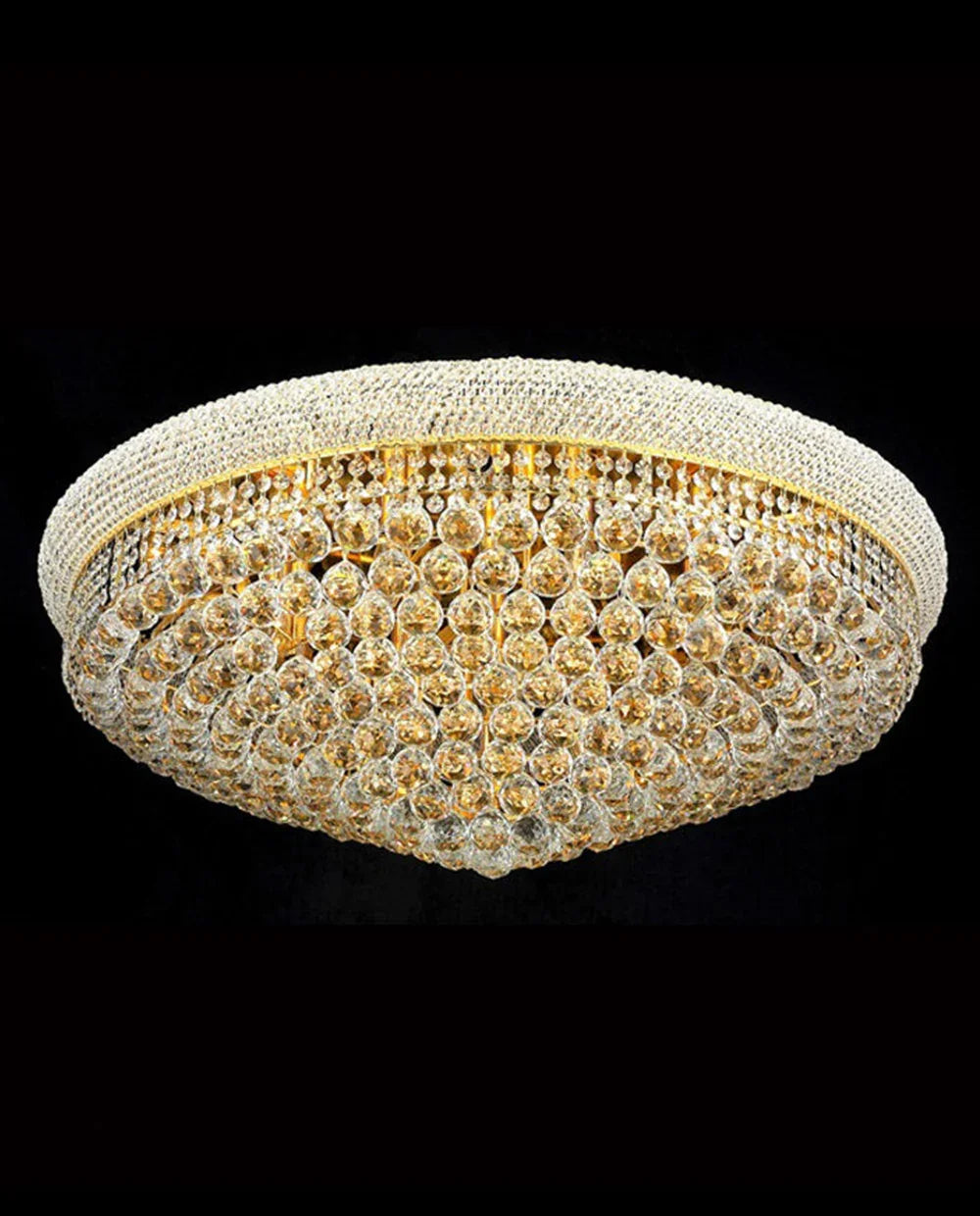 36'' Round Crystal Ceiling Light Empire Flush Mounted Crystal Chandelier