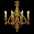 33X31 Inch 8 Lights Small Baroque Style Antique Copper Chandelier