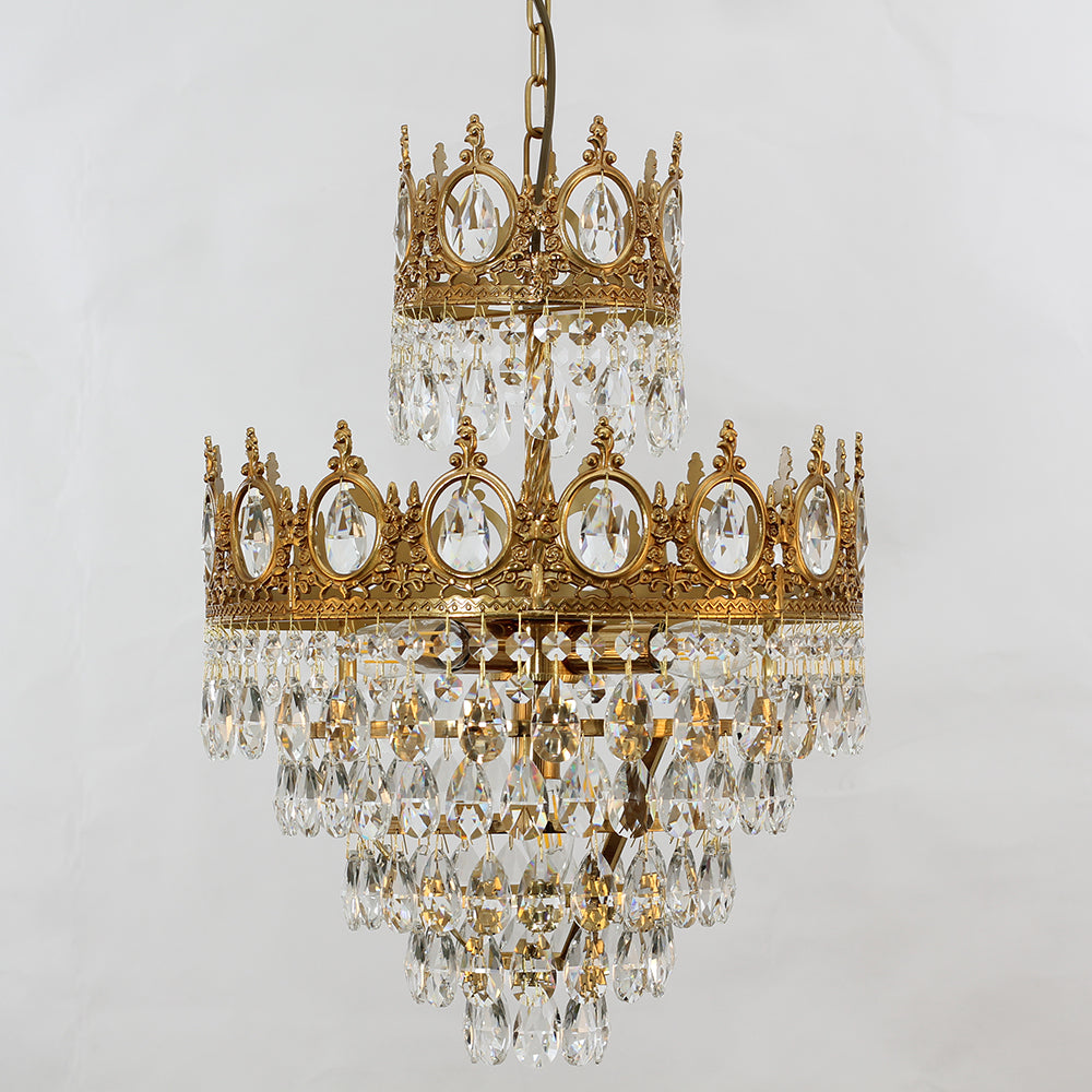 9 Inch Mini Kitchen Island Pendant Light Empire Style Brass Crystal Pendant Lighting