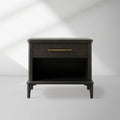 St. Martin Open Oak Nightstand Traditional Bedside table with Soft-Close Drawer