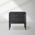 Lenox Wood Nightstand French Antique Bedside table With Two Drawers Chest