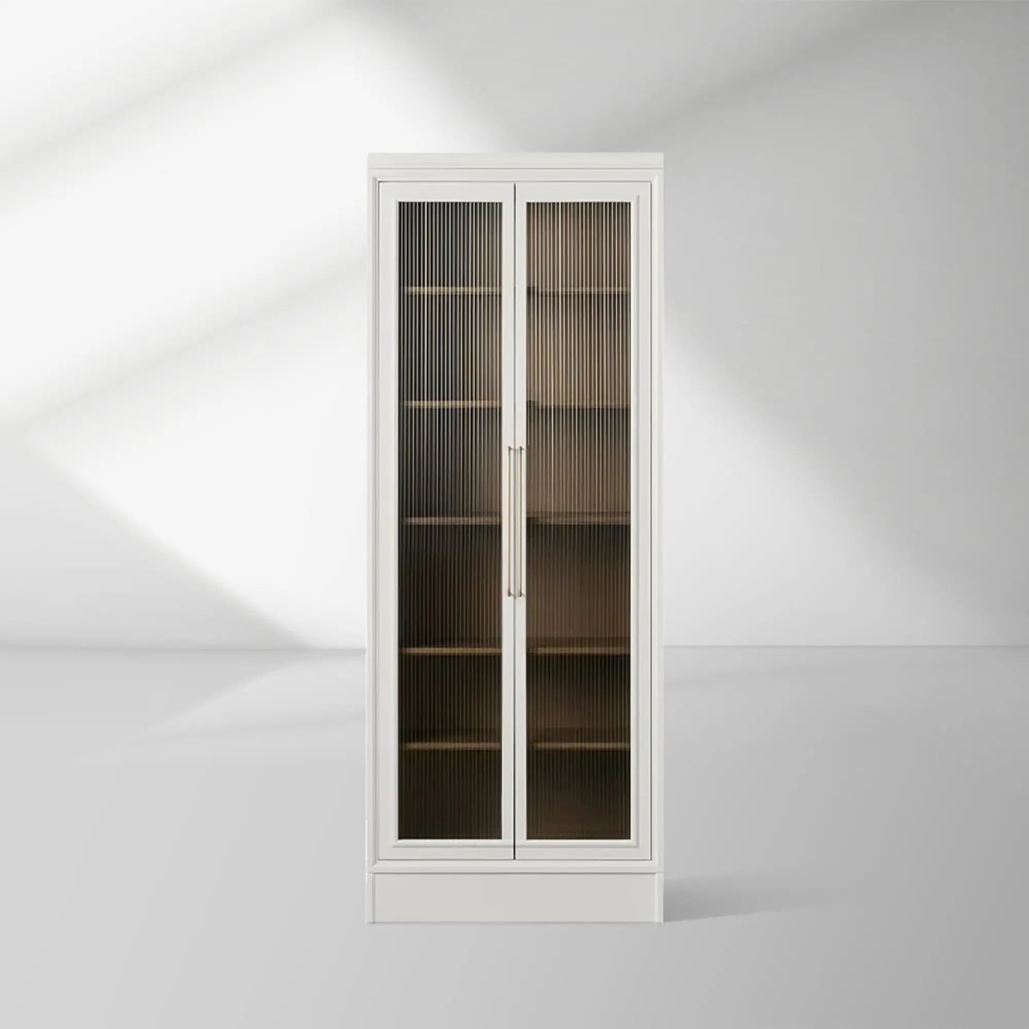 Rowan Modular Tall Display Cabinet Reeded Glass Doors