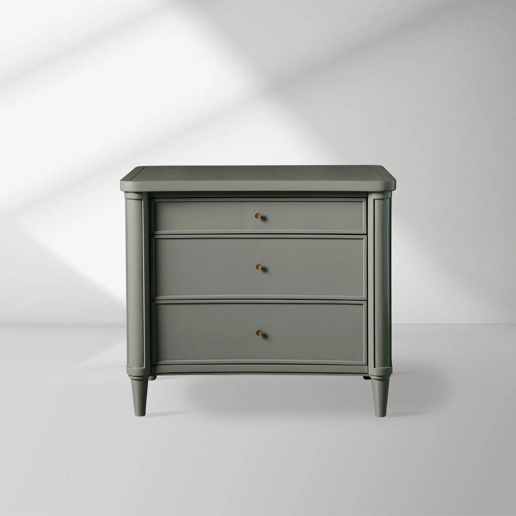 Henley Nightstand Solid Mahogany Nightside Tables With Three Drawers
