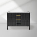 Louis 3-Drawer Fluted Nightstand Wood Bedside Storage Cabinet