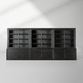 Tremont Large Modular Tall Cabinets Solid Wood Bookcases with Sliding Glass Doors