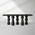 Rye Mango Wood Sculptural Entryway Console Vintage Hallway Entrance Table