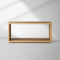 Mihaela Wood Entryway Console Table Oak Hallway Entrance Table in Vin Alb