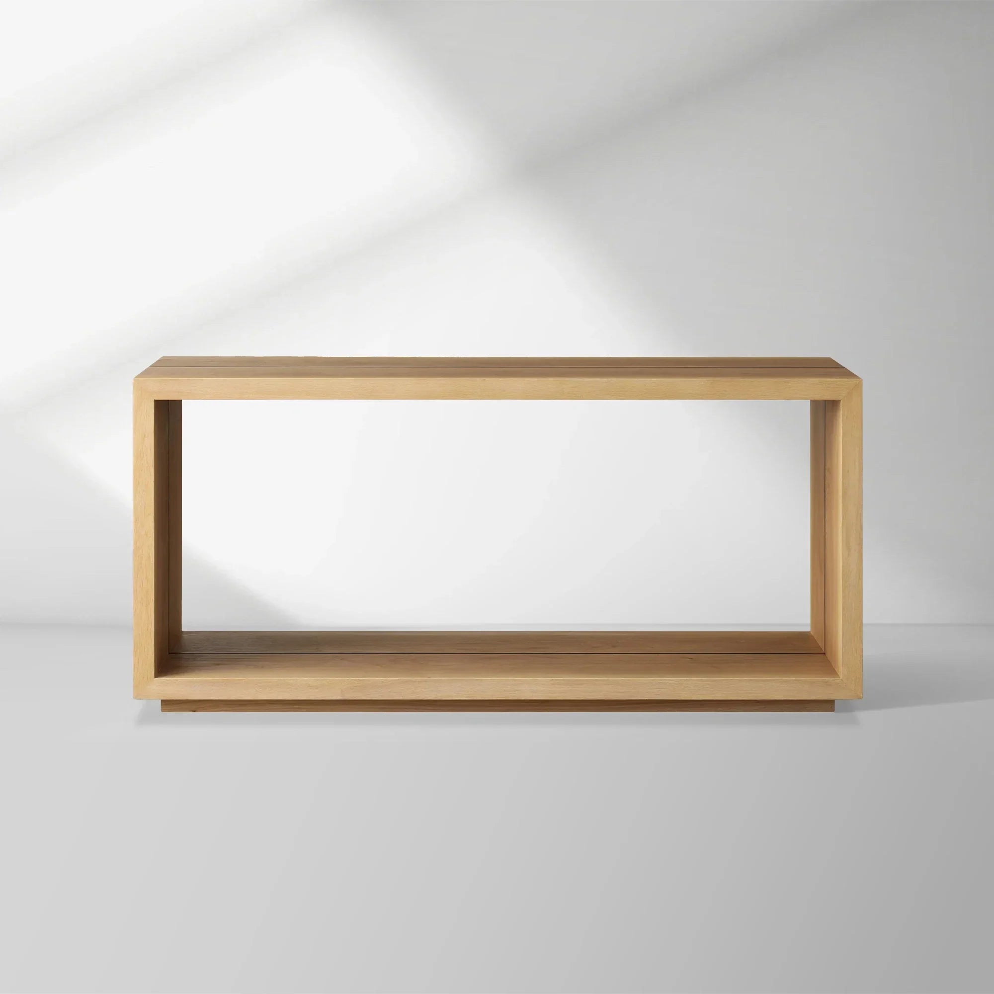 Mihaela Wood Entryway Console Table Oak Hallway Entrance Table in Vin Alb