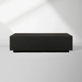 Sullivan Rectangular Oak Coffee Table Black Plinth Base Cocktail Table Wood Living Room Center Tea Table