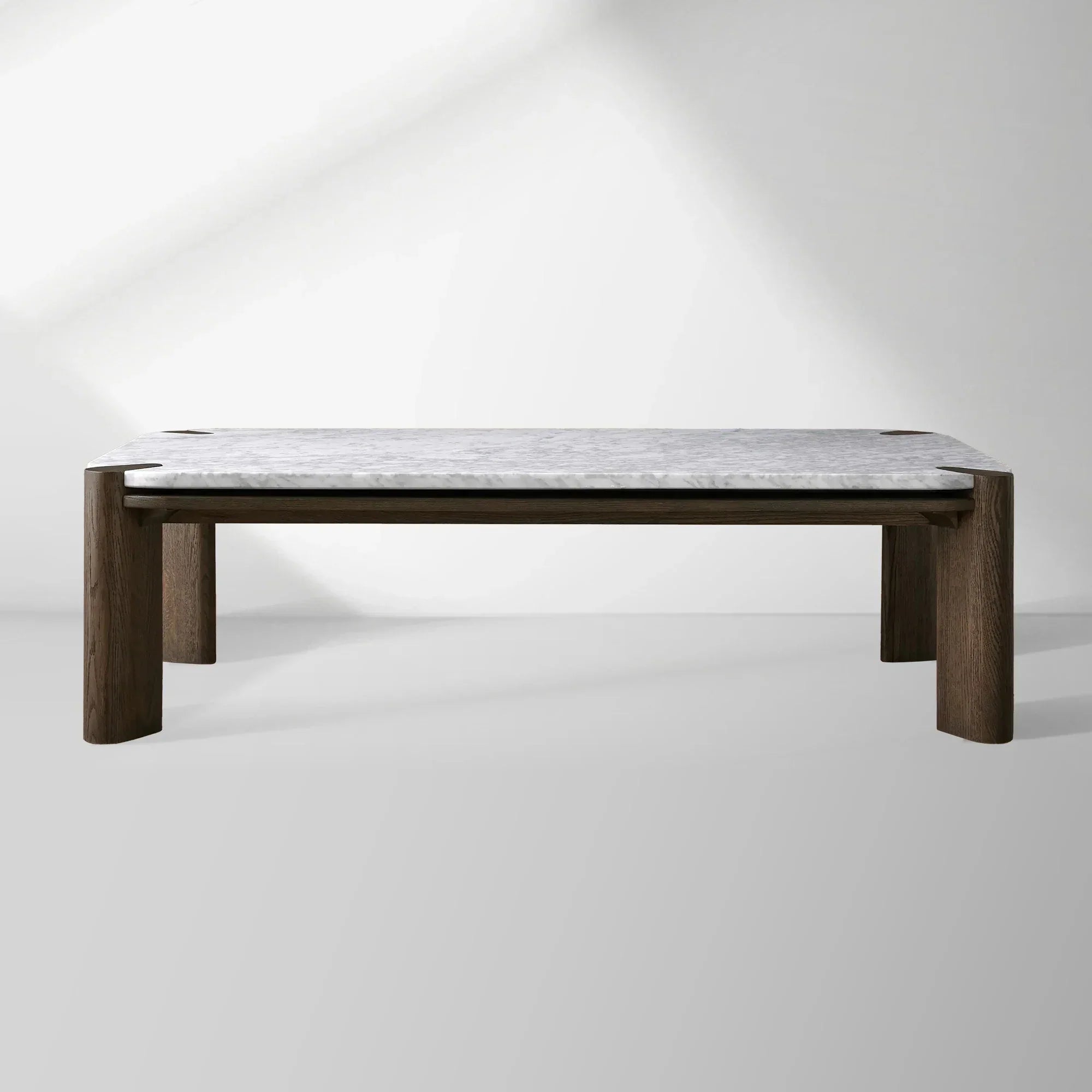 Pyet Marble Coffee Table Oak Wood Base Cocktail Table Elegance Living Room Center Tea Table