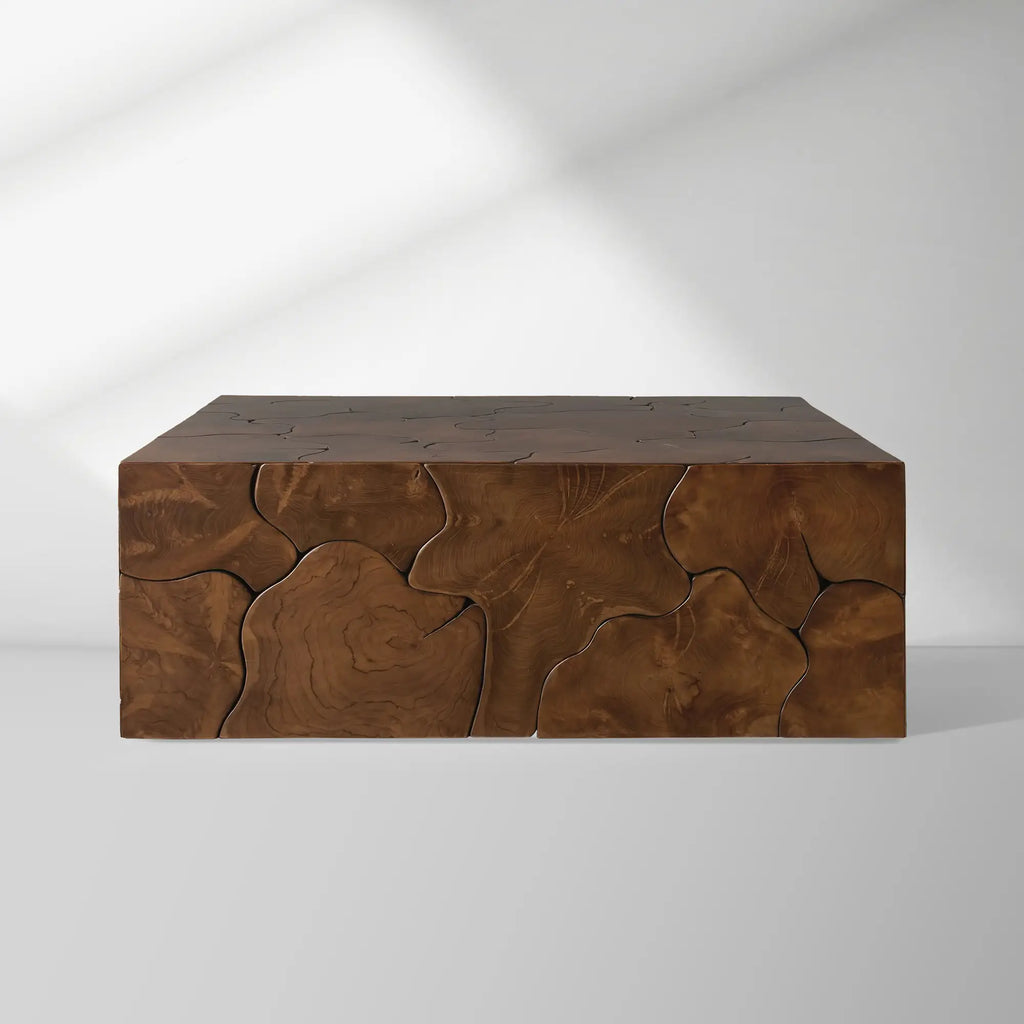 Kalmar Teak Square Coffee Table Wood Living Room Center Tea Table Unique Cocktail Table