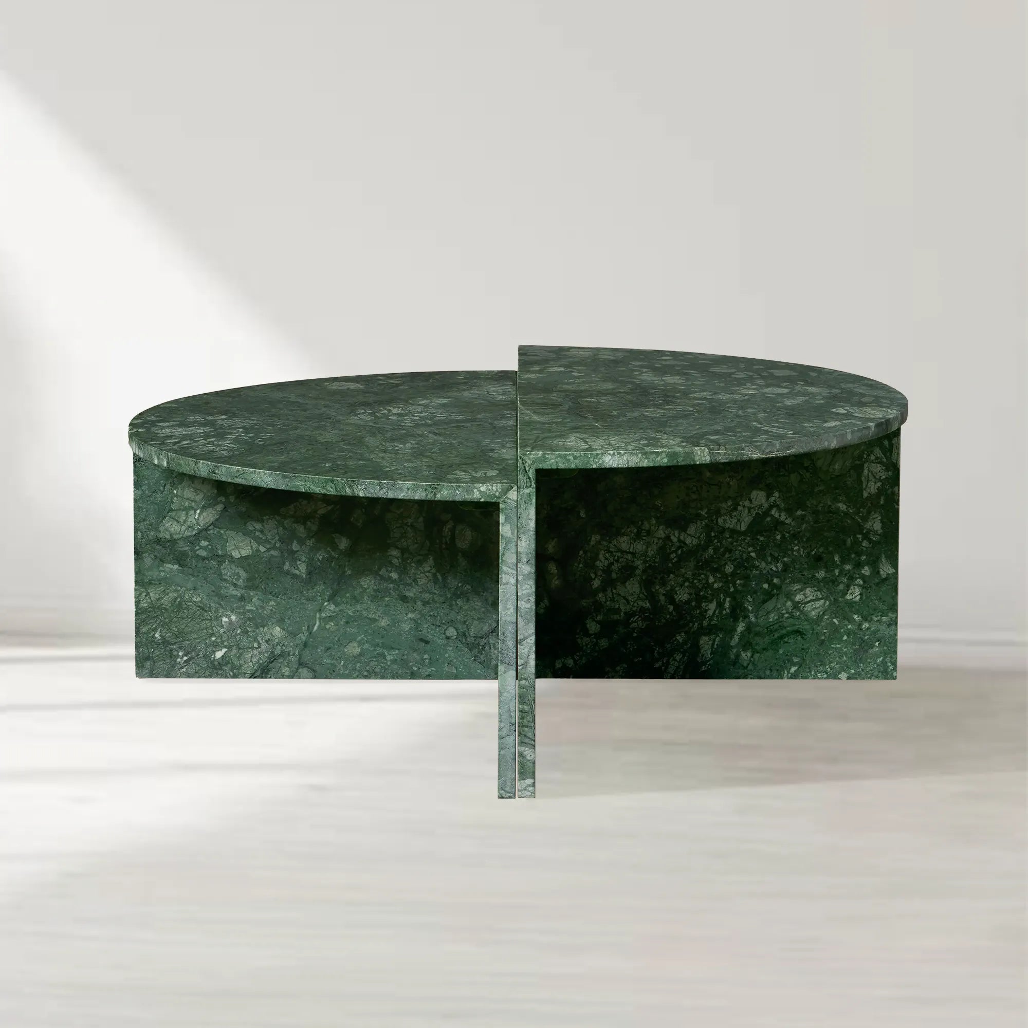 Riggs Modular Marble Circular Coffee Table Natural Stone Cocktail Table Sofa Center Tea Table