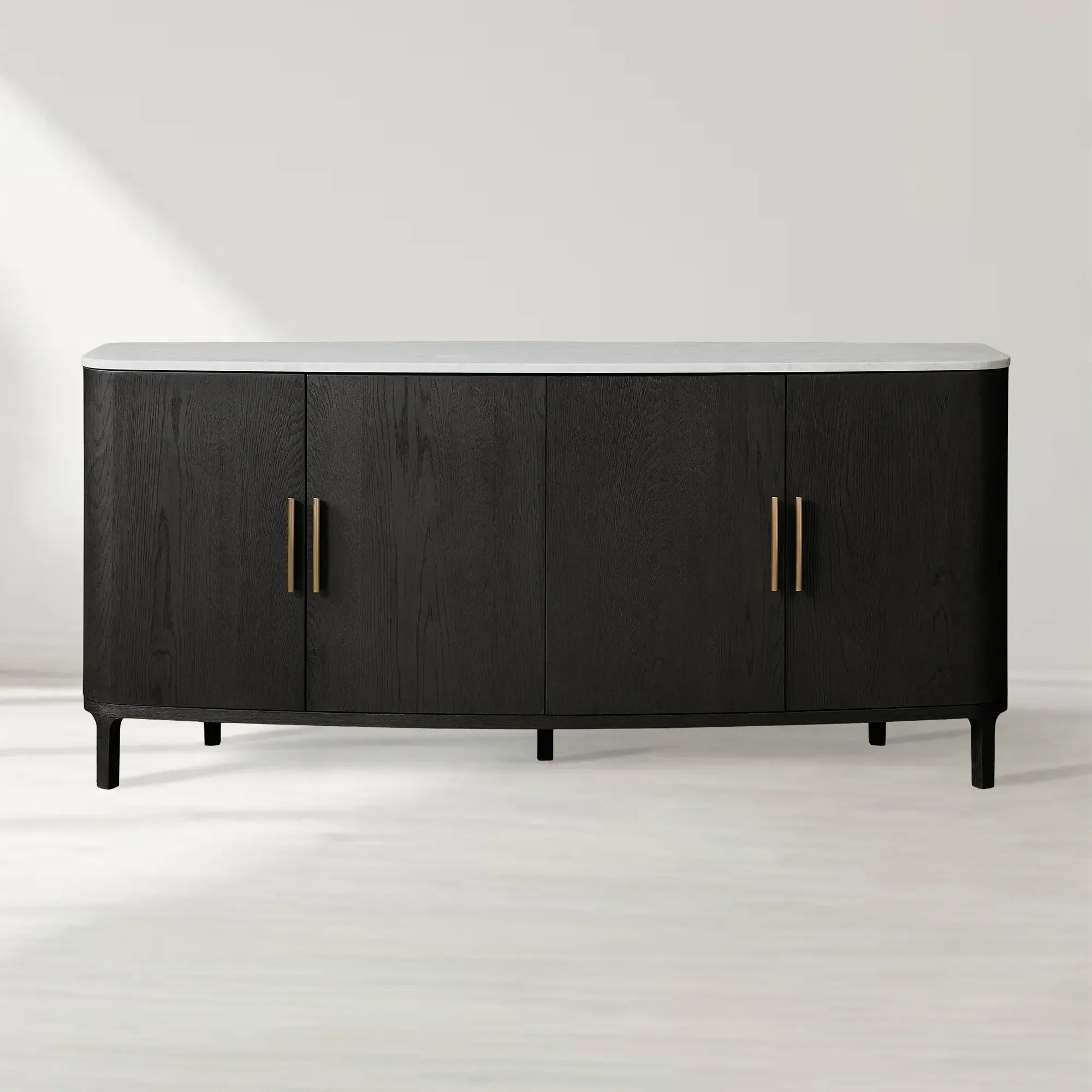 Danny Marble Top Sideboard Oak Wood Buffet Buffet Table Cabinet Country Entryways TV Cabinet