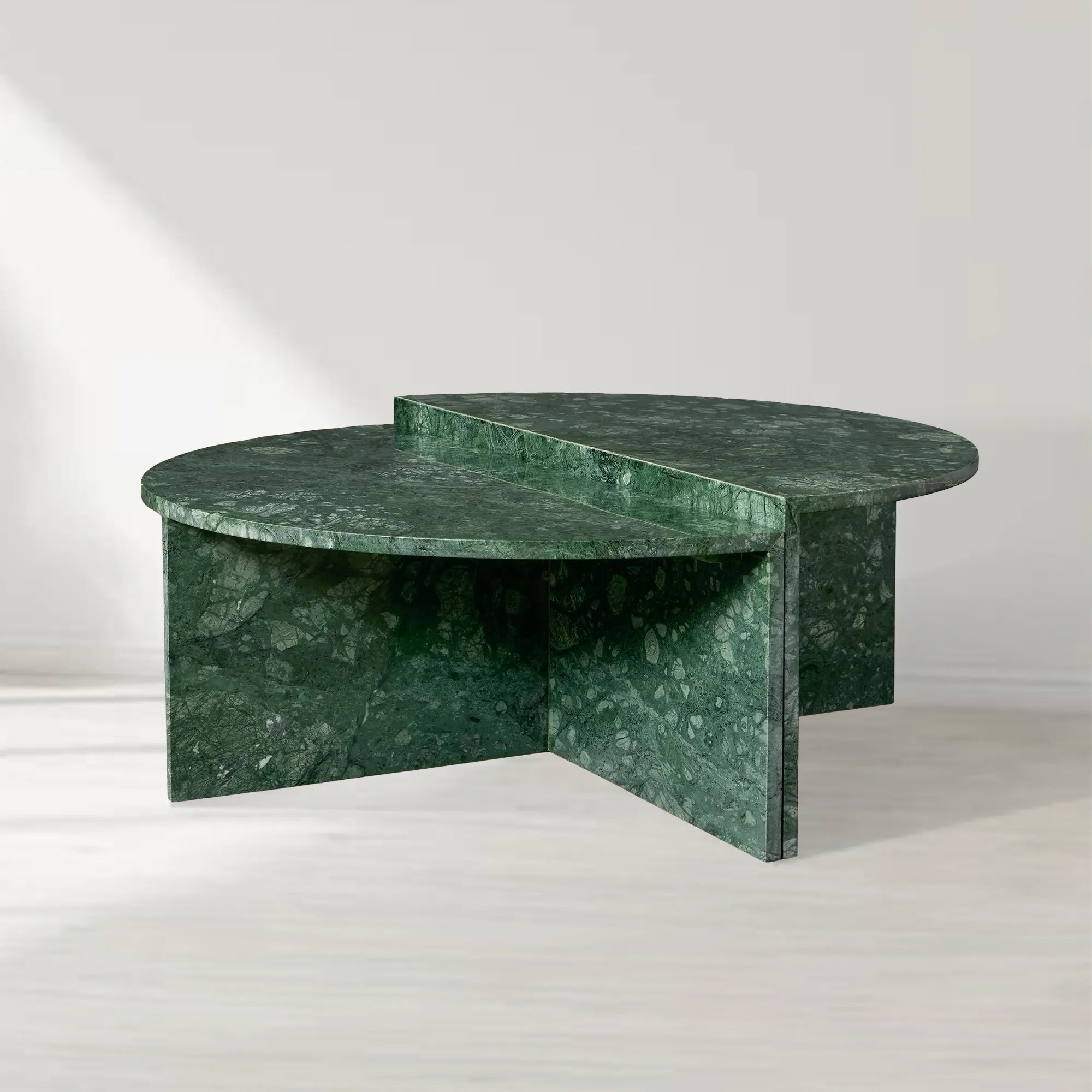 Riggs Modular Marble Circular Coffee Table Natural Stone Cocktail Table Sofa Center Tea Table