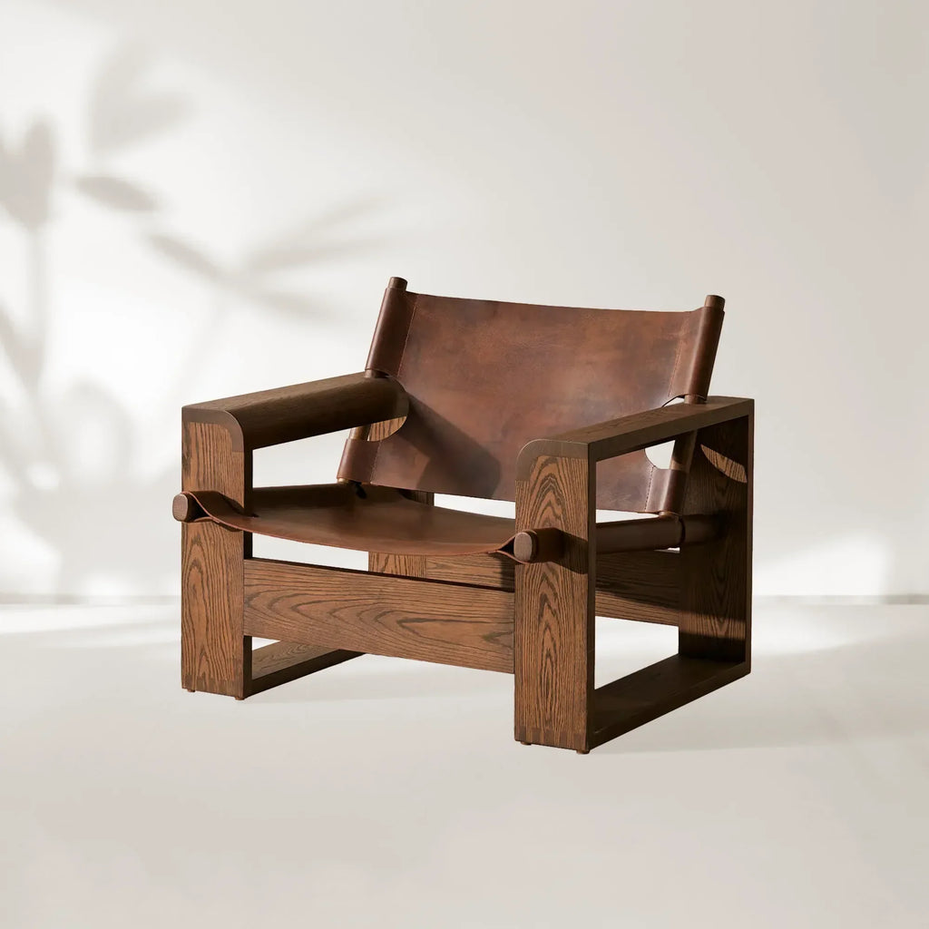 Gabriel Solid Oak Leather Armchair