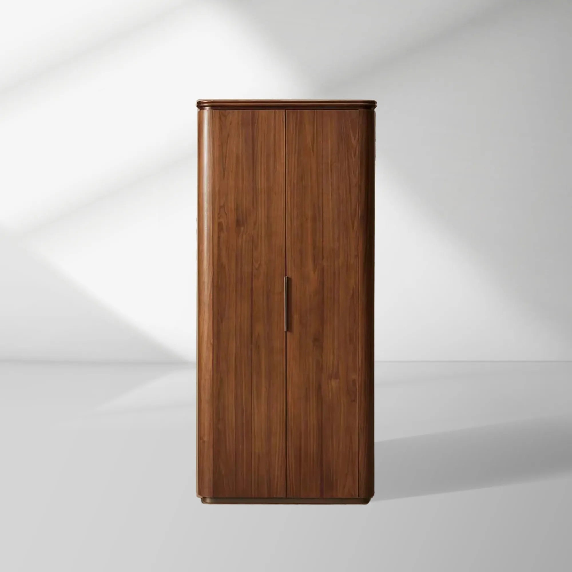 Caden Wood Door Tall Storage Cabinet Walnut Curio Display Cabinet dining Entryway China Cabinet