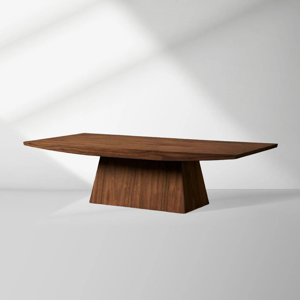 Ilaria Walnut Coffee Table Living Room Center Tea Table Classic Pedestal Cocktail Table