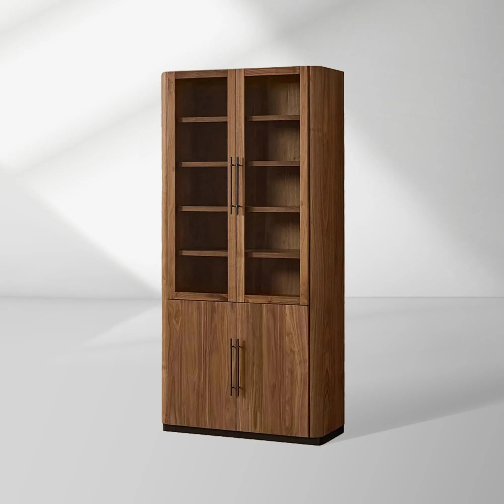 Piermont Glass Door Display Storage Cabinet Bookcase Wood Tall Curio Cabinet Dining side China Cabinet