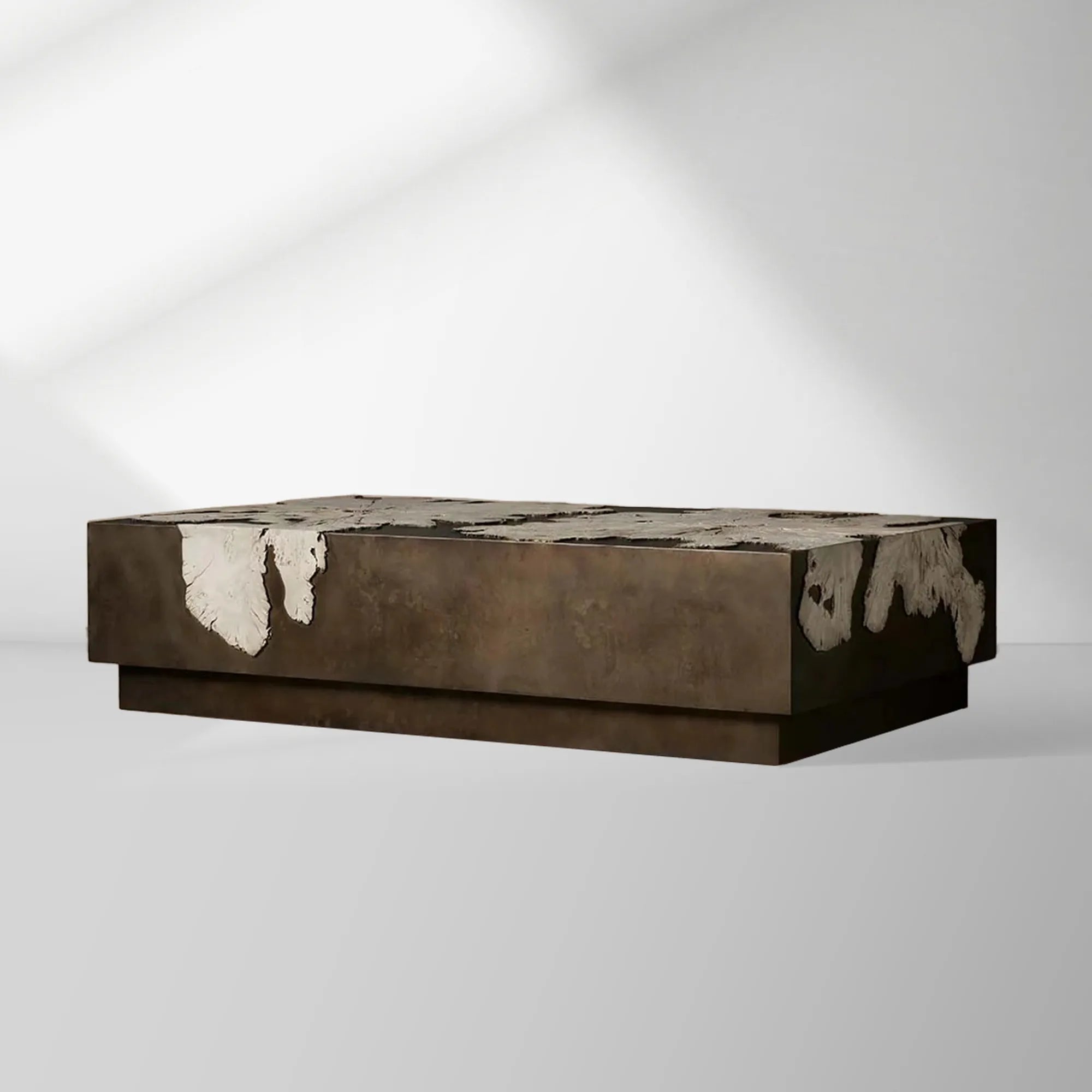Obra Salvaged Burl Coffee Table Living Room Steel Base Cocktail Table Wood Center Tea Table