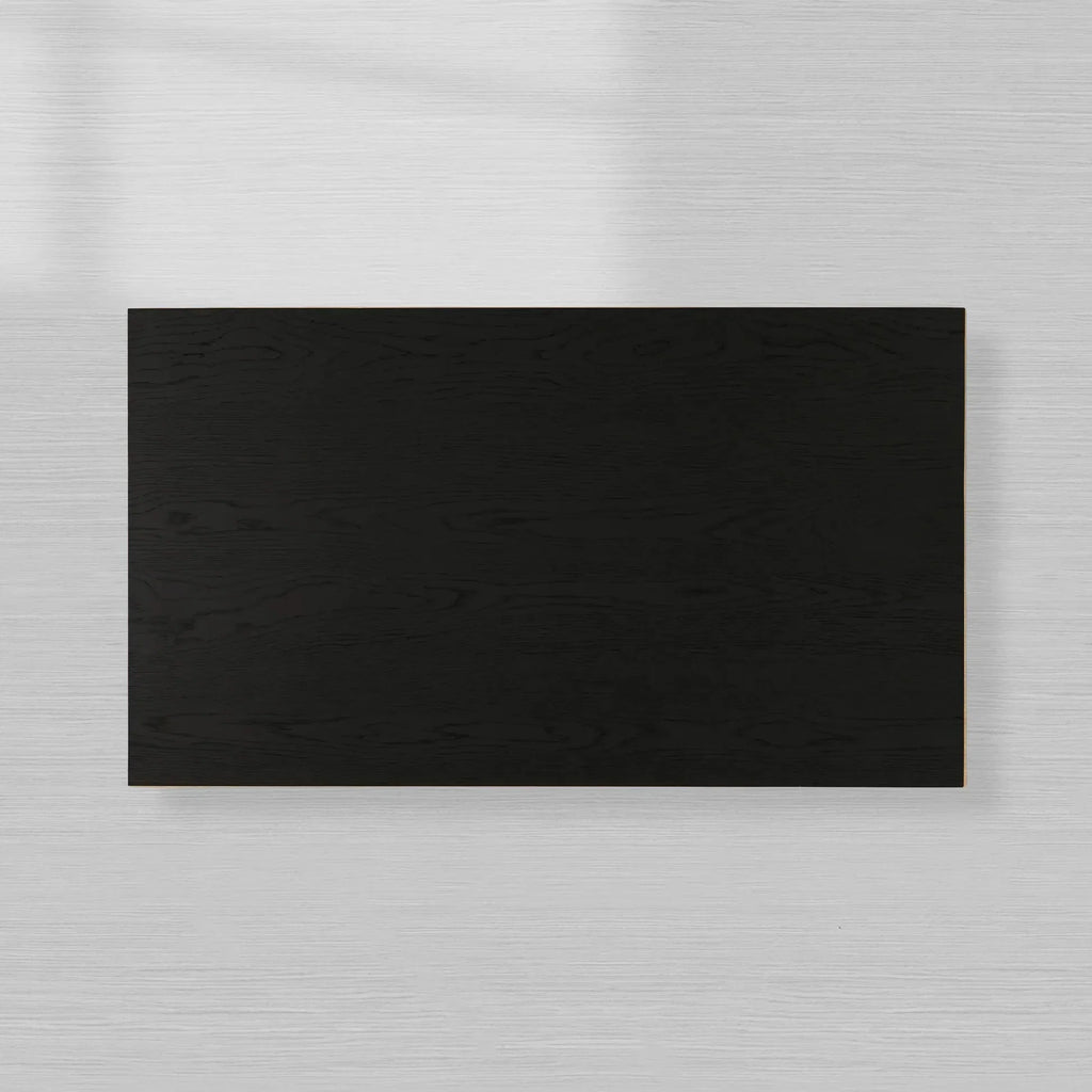 Sullivan Rectangular Oak Coffee Table Black Plinth Base Cocktail Table Wood Living Room Center Tea Table