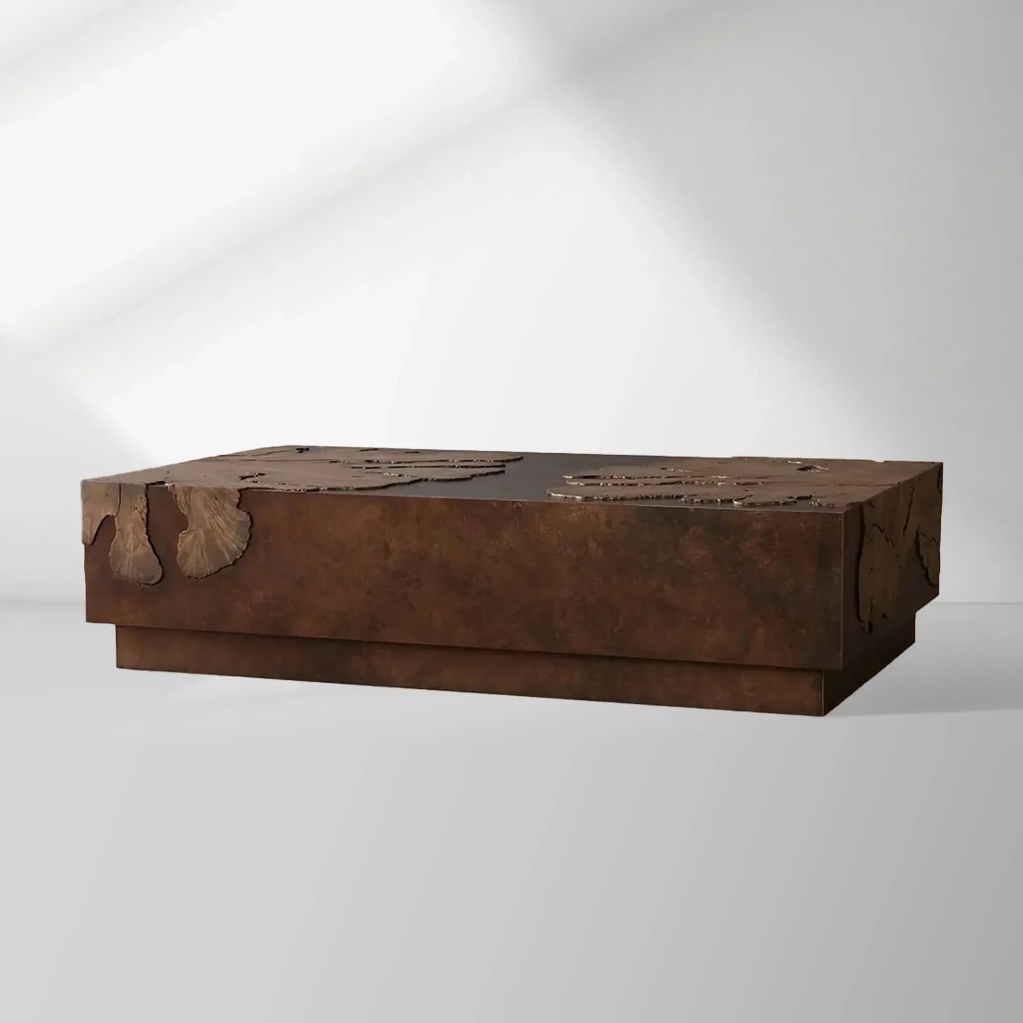 Obra Salvaged Burl Coffee Table Living Room Steel Base Cocktail Table Wood Center Tea Table