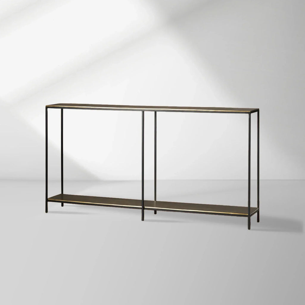 Kavali Metal Entryway Console Table Solid Iron Frame Hallway Entrance Table