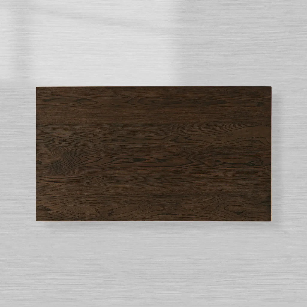 Sullivan Rectangular Oak Coffee Table Black Plinth Base Cocktail Table Wood Living Room Center Tea Table
