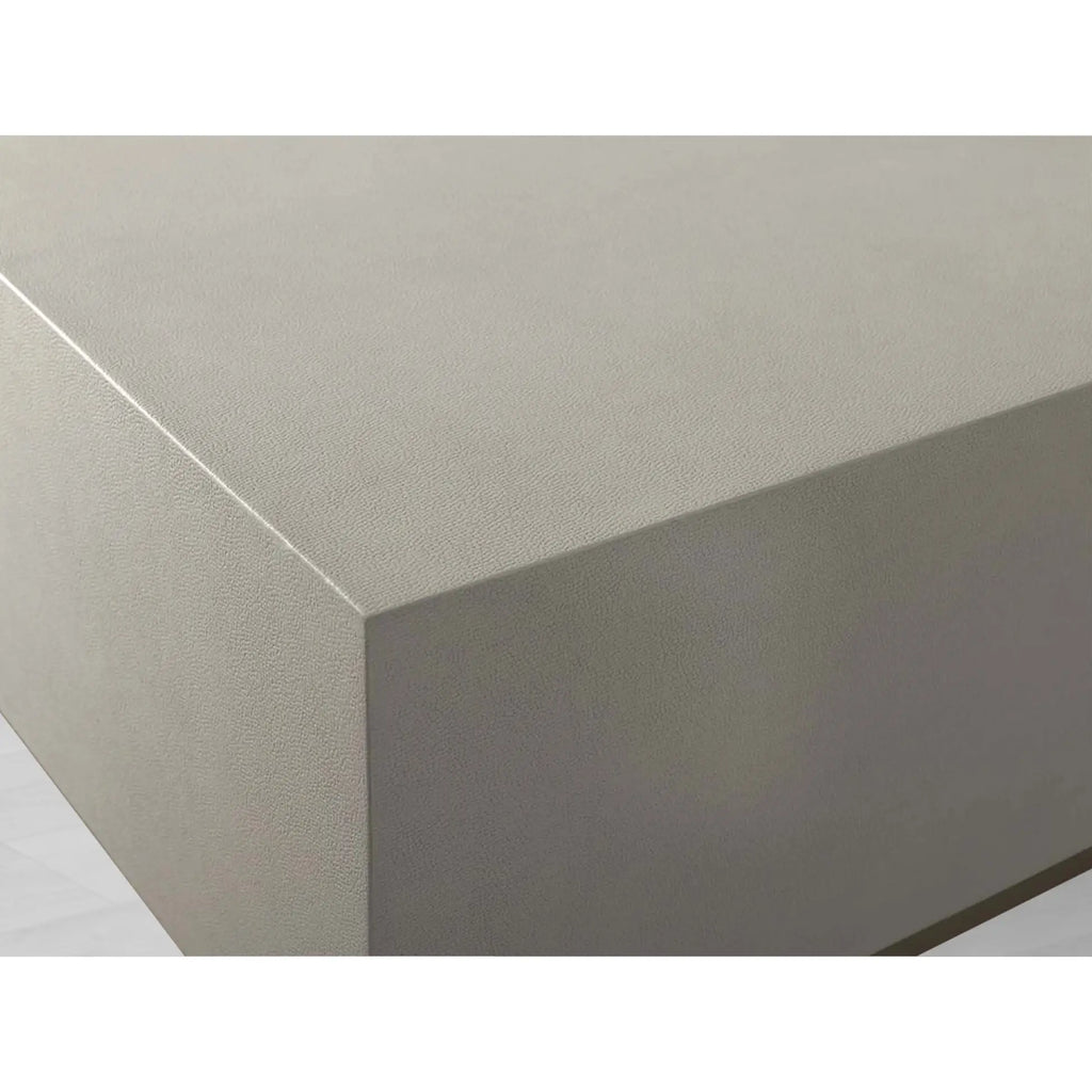 Malone Rectangular Leather Coffee Table Modern Steel Base Cocktail Table Living Room Wood Center Tea Table
