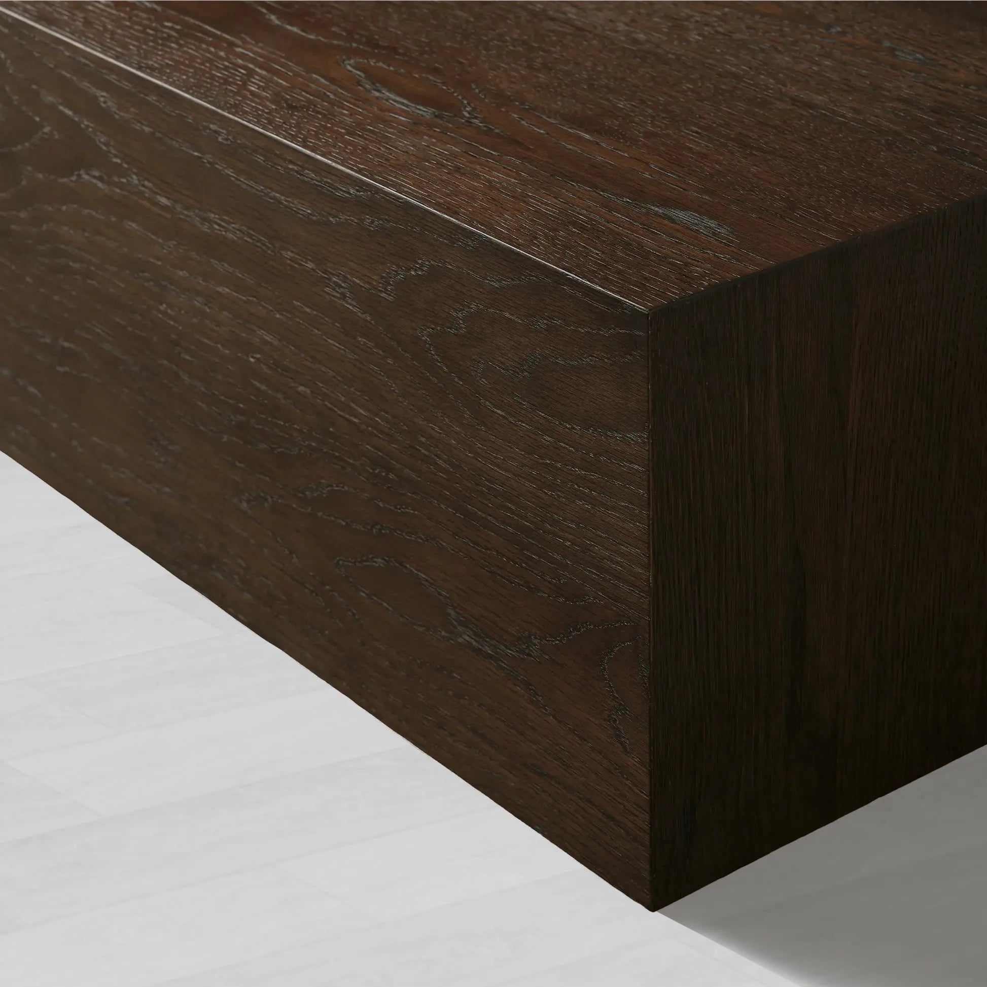 Sullivan Rectangular Oak Coffee Table Black Plinth Base Cocktail Table Wood Living Room Center Tea Table