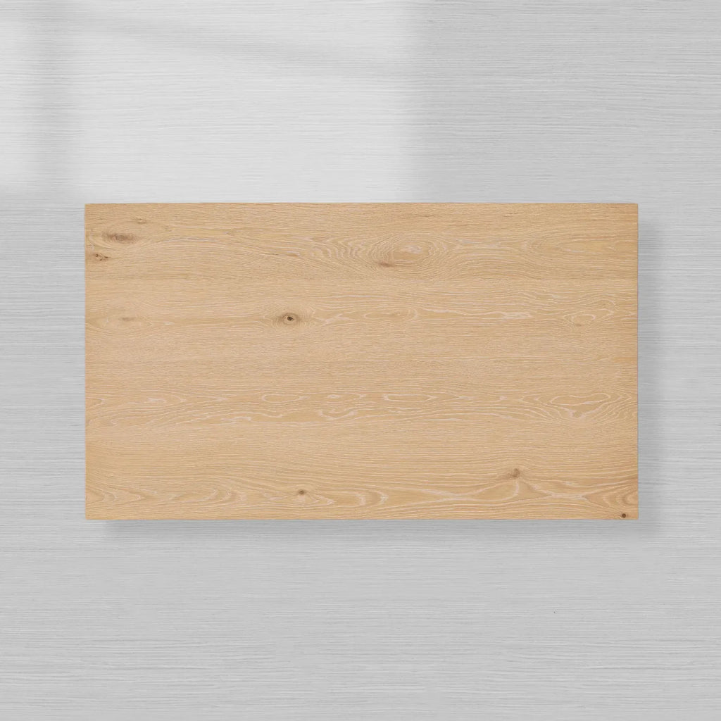 Sullivan Rectangular Oak Coffee Table Black Plinth Base Cocktail Table Wood Living Room Center Tea Table