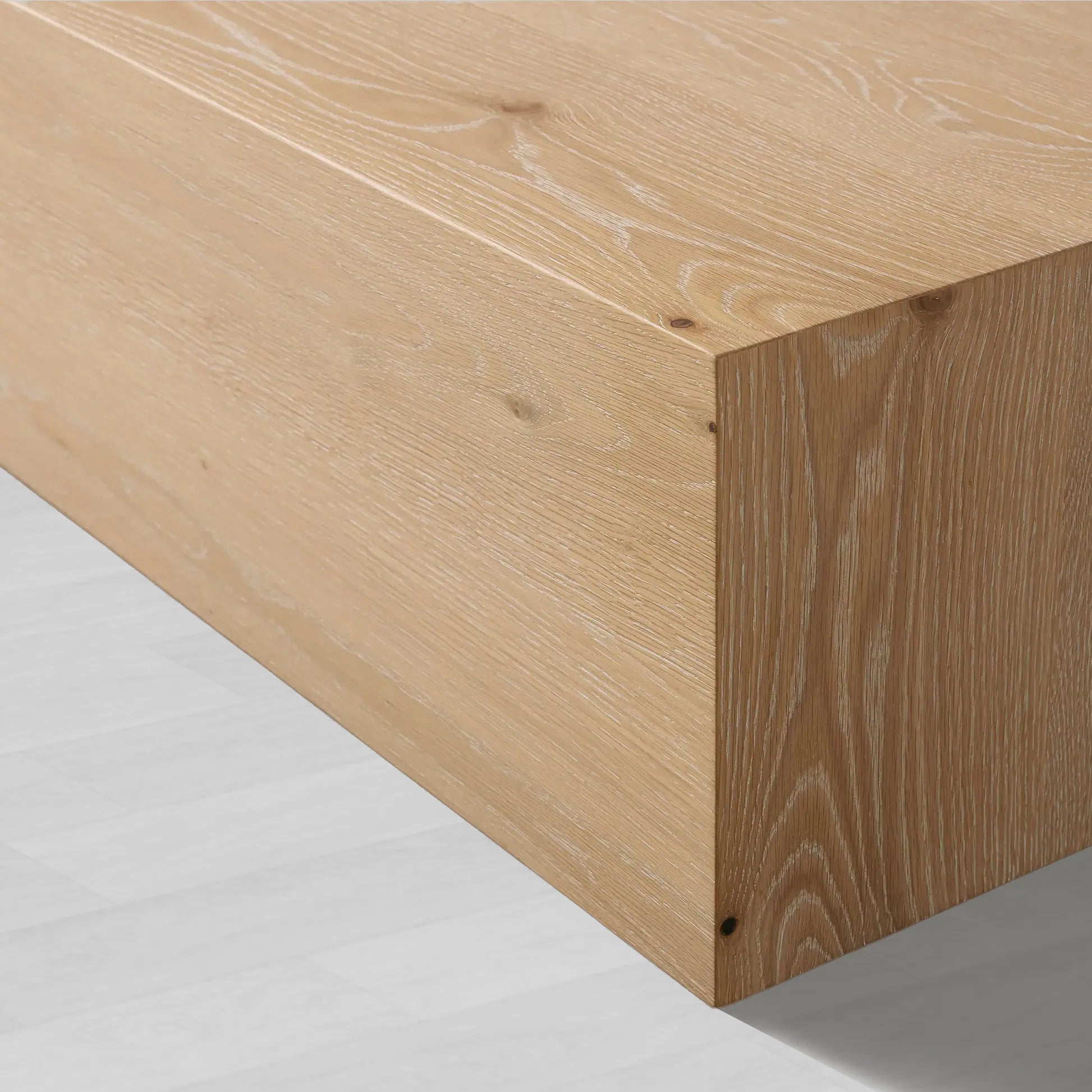 Sullivan Rectangular Oak Coffee Table Black Plinth Base Cocktail Table Wood Living Room Center Tea Table