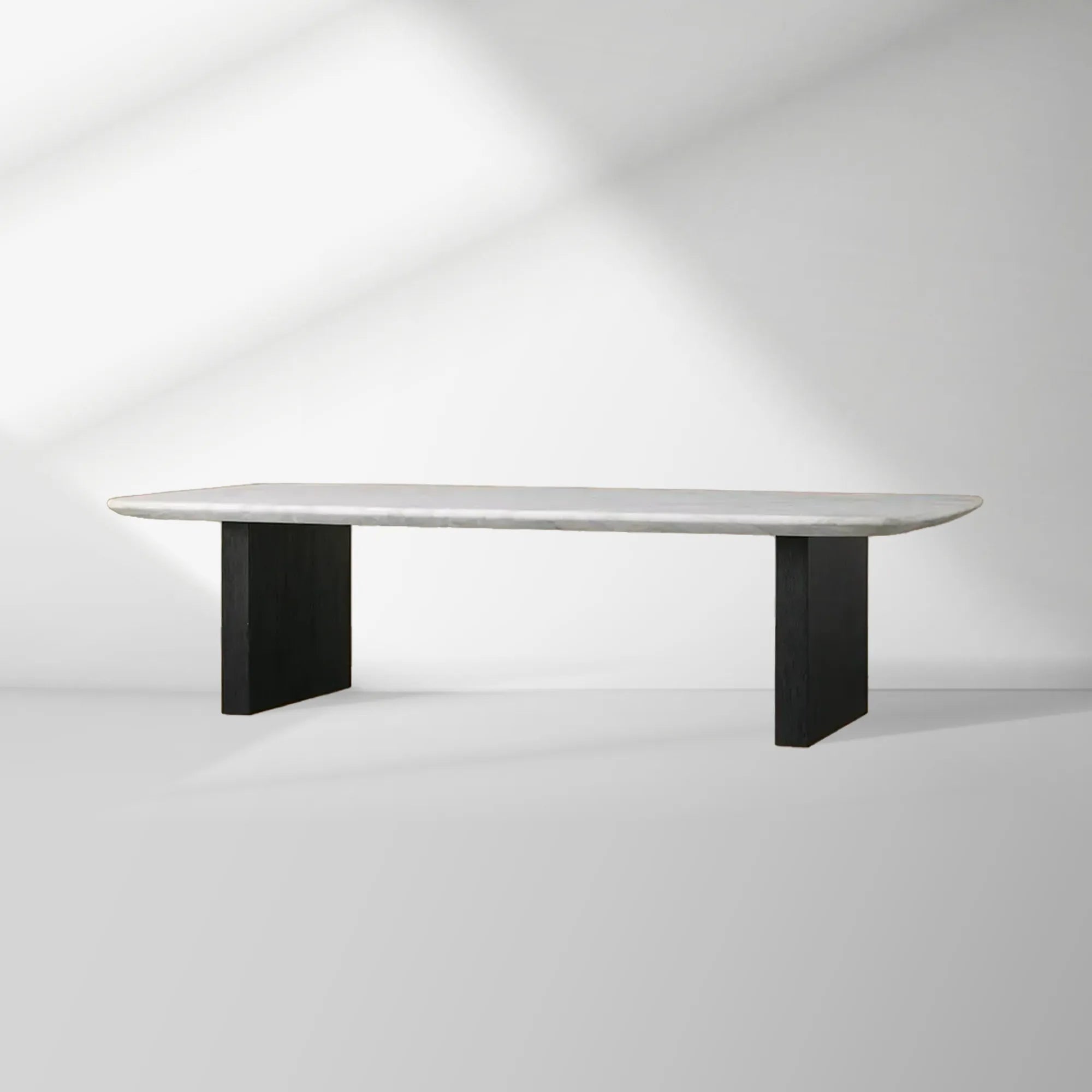 Saint Germain Marble Top Coffee Table Living Room Cocktail Table Clement Wood Base Center Tea Table