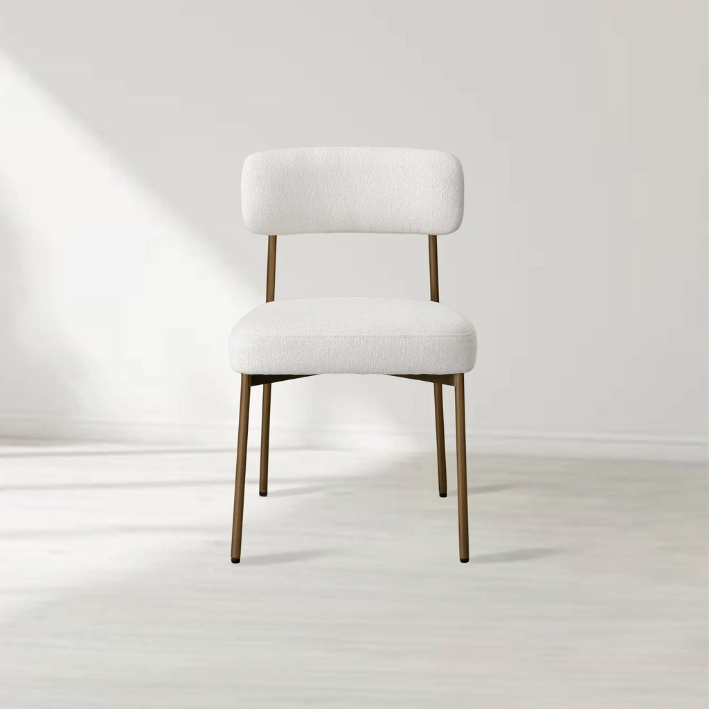 Billie Performance Fabric Dining Chair Modern Antiqued Iron Frame Living Room Chairs