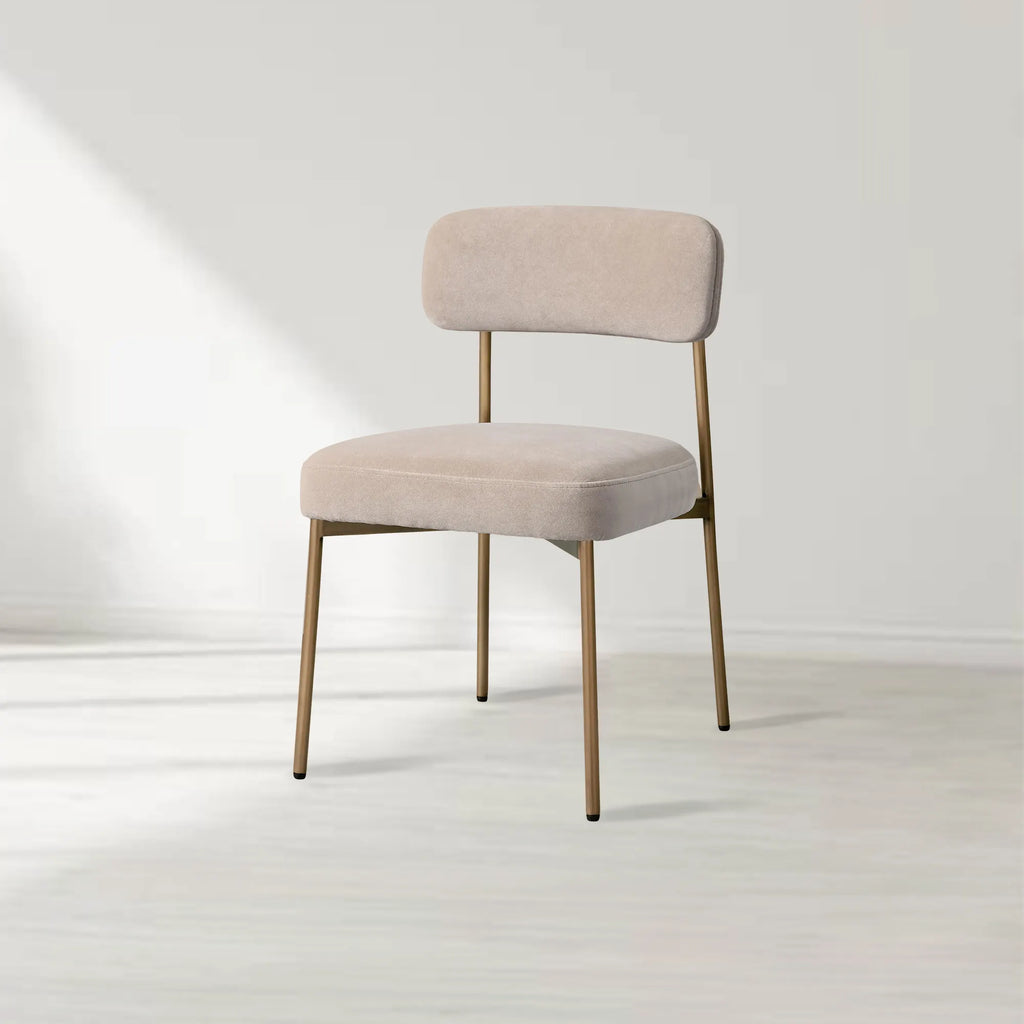 Billie Performance Fabric Dining Chair Modern Antiqued Iron Frame Living Room Chairs